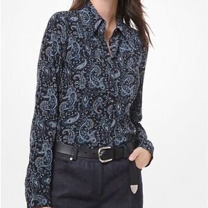 Michael Michael Kors Silk Paisley Print Shirt
